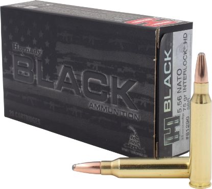 Picture of Hornady 81296 Black 5.56X45mm Nato 75 Gr Interlock Heavy Duty 20 Per Box/ 10 Case 