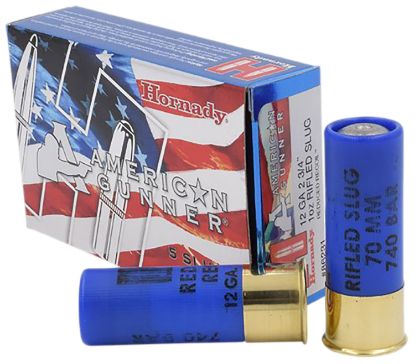 Picture of Hornady 86231 American Gunner 12 Gauge 2.75" 1 Oz Rifled Slug Shot 5 Per Box/ 20 Case 