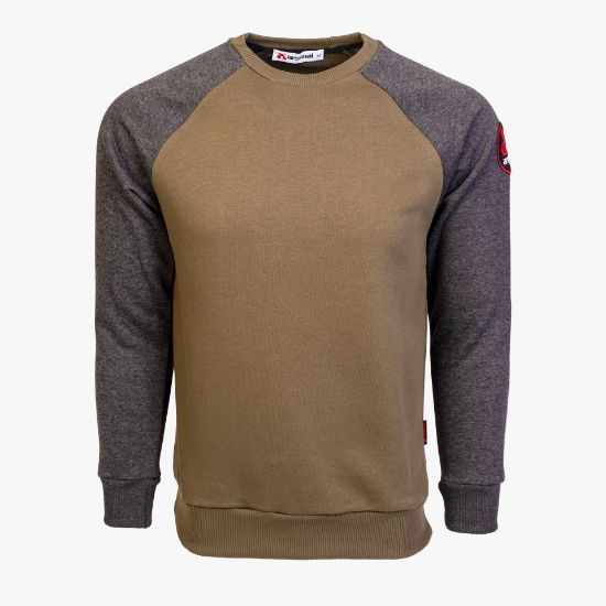 Picture of Arsenal Medium Grey / Khaki Cotton-Poly Standard Fit Icon Pullover Sweater