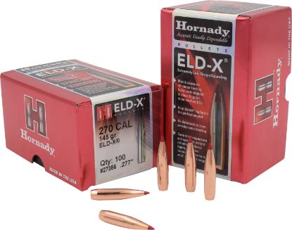 Picture of Hornady 27356 Eld-X 270 Cal .277 145 Gr Extremely Low Drag Expanding 100 Per Box/ 15 Case 