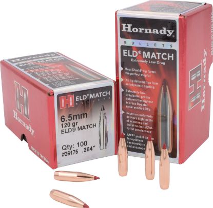 Picture of Hornady 26175 Eld Match 6.5Mm .264 120 Gr Extremely Low Drag Match 100 Per Box/ 25 Case 