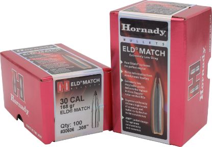 Picture of Hornady 30506 Eld Match 30 Cal .308 168 Gr Extremely Low Drag Match 100 Per Box/ 15 Case 