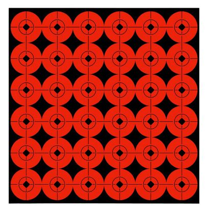 Picture of Birchwood Casey 33901 Target Spots Self-Adhesive Paper Black/Orange 1" Bullseye 360 Targets 