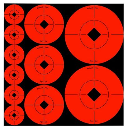 Picture of Birchwood Casey 33928 Target Spots Self-Adhesive Paper Black/Orange Bullseye 60 Targets 