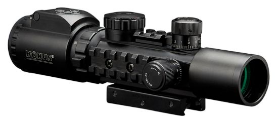 Picture of Konus 7170 Konuspro As-34 Matte Black 2-6X28mm 34Mm Tube Dual Illuminated Green/Red Engraved Mil-Dot Reticle Features Bubble Level 