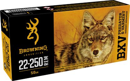 Picture of Browning Ammo B192322250 Bxv Predator & Varmint 22-250 Rem 50 Gr Varmint Expansion Polymer Tip 20 Per Box/ 10 Case 