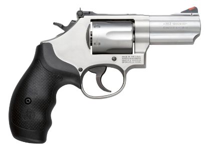 Picture of Smith & Wesson 10061 Model 66 Combat Magnum 357 Mag Or 38 S&W Spl +P Stainless Steel 2.75" 2 Piece Barrel, 6 Shot K-Frame, Full-Length Extractor Rod, Synthetic Grip, Internal Lock 