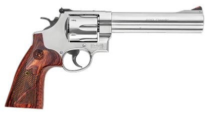 Picture of Smith & Wesson 150714 Model 629 Deluxe 44 Rem Mag Or 44 S&W Spl Stainless Steel 6.50" Barrel & 6Rd Cylinder, Satin Stainless Steel N-Frame, Textured Wood Grip 