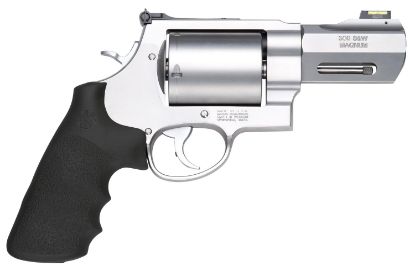 Picture of Smith & Wesson 11623 Model 500 Performance Center 500 S&W Mag Stainless Steel 3.50" Barrel, 5Rd Unfluted Cylinder & X Frame, Trigger Overtravel Stop, Hiviz Fiber Optic Front Sight 