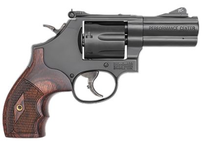 Picture of Smith & Wesson 170170 Model 586 Performance Center L-Comp 357 Mag Blued Carbon Steel 3" Ported Full Lug Barrel, 7Rd Cylinder & L-Frame, Checkered Altamont Rosewood Grip, Titanium Front Night Sight 