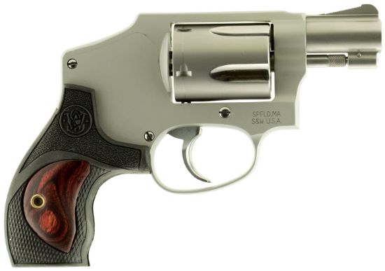 Picture of Smith & Wesson 10186 Performance Center Model 642 38 S&W Spl +P 5Rd 1.88" Stainless Steel Barrel, Fluted Cylinder, Matte Silver Aluminum Frame With Black Polymer With Integrated Wood Insert Grip 