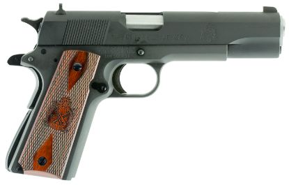 Picture of Springfield Armory Pb9108lca 1911 Mil-Spec *Ca Compliant 45 Acp 5" 7+1 Black Parkerized Frame Black Parkerized Carbon Steel With Rear Serrations Slide Crossed Cannon Cocobolo Grip 