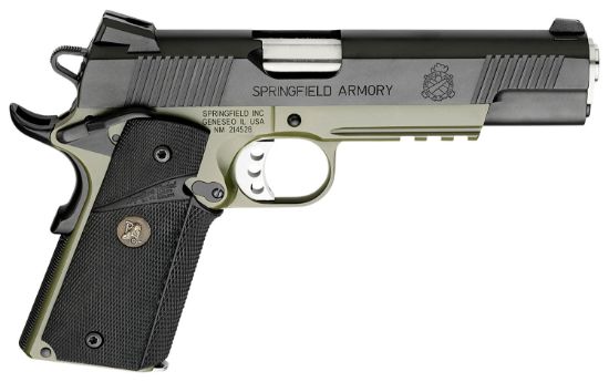 Picture of Springfield Armory Px9105mlca18 1911 Loaded Operator *Ca Compliant 45 Acp 5" 7+1 Od Green Armory Kote Black Armory Kote Carbon Steel Slide Black Wraparound Rubber Grip 