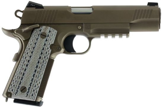 Picture of Colt Mfg O1070cqb Limited Edition Government 45 Acp 8+1, 5" Stainless National Match Barrel, Desert Sand Serrated Steel Slide & Frame W/Picatinny Rail, Scalloped Gray G10 Grip, Ambidextrous 