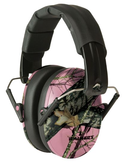 Picture of Walker's Gwpfpm1pkmo Pro Low Profile Passive Muff 22 Db Over The Head Mossy Oak/Pink Polymer 