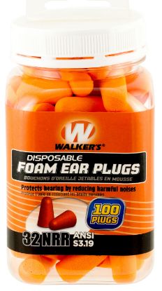 Picture of Walker's Gwpfp50pk Foam Ear Plugs Disposable Foam 33 Db Orange 50 Pair 