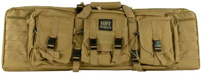 Picture of Bulldog Bdt6037t Bdt Tactical Double 37" Tan Nylon, 3 Accessory Pockets, Deluxe Padded Backstraps Lockable Zippers, Padded Internal Divider 