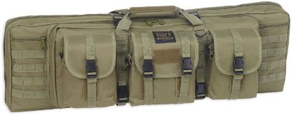 Picture of Bulldog Bdt6043g Bdt Tactical Double 43" Green Nylon, 3 Accessory Pockets, Deluxe Padded Backstraps Lockable Zippers, Padded Internal Divider 