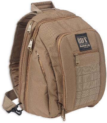 Picture of Bulldog Bdt408t Bdt Tactical Sling Pack Small Style Nylon W/ Tan Finish, Padded Compartments, Conceal Carry Pockets & Includes Universal Holster 