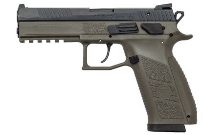 Picture of Cz P-09 9Mm Od Green Frame Black Slide; Ns - Interchangeable Back Straps - 10 Rd Mags