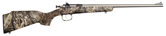 Picture of Crickett Ksa2166 Youth 22 Lr 1Rd Capacity, 16.12" Stainless Steel Barrel, Fixed Front/Adjustable Rear Peep Sights, Mossy Oak Break-Up Synthetic Stock W/11.5" Lop, Rebounding Firing Pin Safety 