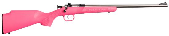 Picture of Crickett Ksa2221 Youth 22 Lr 1Rd 16.12" Stainless Steel Barrel, Fixed Front/Adjustable Rear Peep Sights, Pink Synthetic Stock W/11.5" Lop, Rebounding Firing Pin Safety 