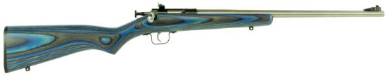 Picture of Crickett Ksa2223 Youth 22 Lr 1Rd 16.12" Stainless Steel Barrel, Fixed Front/Adjustable Rear Peep Sights, Blue Laminate Stock W/11.5" Lop, Rebounding Firing Pin Safety 