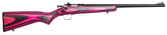 Picture of Crickett Ksa2225 Youth 22 Lr 1Rd 16.12" Blued Barrel & Receiver, Fixed Front/Adjustable Rear Peep Sights, Pink/Black Laminate Stock W/11.5" Lop, Rebounding Firing Pin Safety 