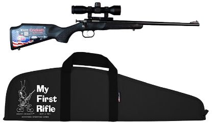 Picture of Crickett Ksa2240bsc Youth Package 22 Lr Caliber With 1Rd Capacity, 16.12" Barrel, Blued Metal Finish & Black Synthetic Stock Right Hand (Youth) Includes Scope & Case 