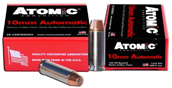 Picture of Atomic Ammunition 00457 Pistol Precision Craft 10Mm Auto 180 Gr Bonded Match Hollow Point 20 Per Box/ 10 Case 