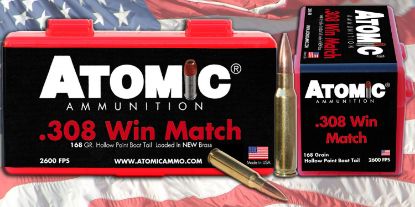 Picture of Atomic Ammunition 00460 Rifle Match 308 Win 168 Gr Tipped Matchking 20 Per Box/ 10 Case 