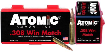 Picture of Atomic Ammunition 00426 Rifle Match 308 Win 168 Gr Hollow Point Boat Tail 50 Per Box/ 10 Case 