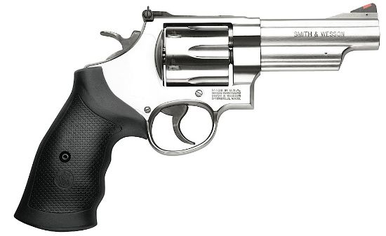 Picture of Smith & Wesson 163603 Model 629 N-Frame Frame 44 S&W Spl 44 Rem Mag 6Rd 4.12" Stainless Steel Barrel, Stainless Cylinder, Steel Frame, Black Finger Groove Grip, Internal Lock Safety, Exposed Hammer 