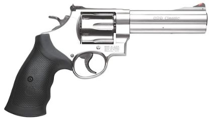 Picture of Smith & Wesson 163636 Model 629 Classic 44 Rem Mag Or 44 S&W Spl Stainless Steel 5" Barrel & 6Rd Cylinder, Satin Stainless Steel N-Frame, Red Ramp Front/White Outline Rear Sights 