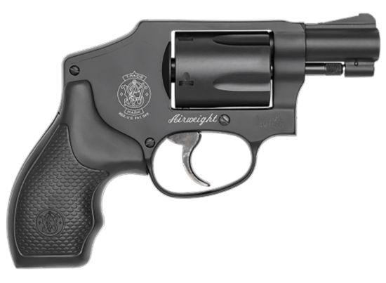 Picture of Smith & Wesson 162810 Model 442 Airweight 38 S&W Spl +P 5 Shot 1.88" Stainless Steel Barrel, Carbon Steel Cylinder, Aluminum J-Frame, Black Metal Finish, Internal Lock 