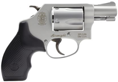 Picture of Smith & Wesson 163050 Model 637 Airweight 38 S&W Spl +P 5 Shot 1.88" Stainless Steel Barrel/Cylinder, Matte Silver Aluminum Alloy J-Frame, Integral Front Sight, Internal Lock 