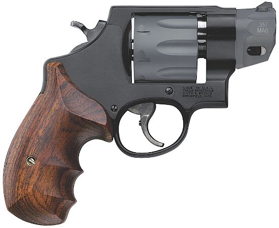 Picture of Smith & Wesson 170245 Model 327 Performance Center 357 Mag 2" Titanium/Stainless Barrel, 8Rd Titanium Cylinder, Black Scandium Alloy N-Frame, Wood Grip 