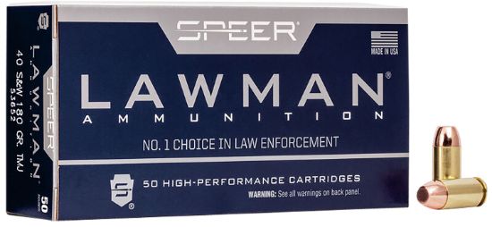 Picture of Speer 53652 Lawman 40 S&W 180 Gr Total Metal Jacket 50 Per Box/ 20 Case 