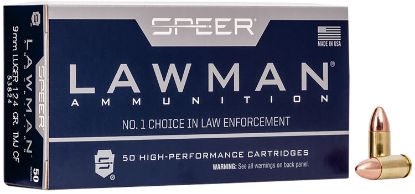 Picture of Speer 53824 Lawman Training Clean-Fire 9Mm Luger 124 Gr Total Metal Jacket Round Nose 50 Per Box/ 20 Case 