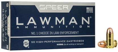 Picture of Speer 53885 Lawman Training Clean-Fire 45 Acp 230 Gr Total Metal Jacket Round Nose 50 Per Box/ 20 Case 