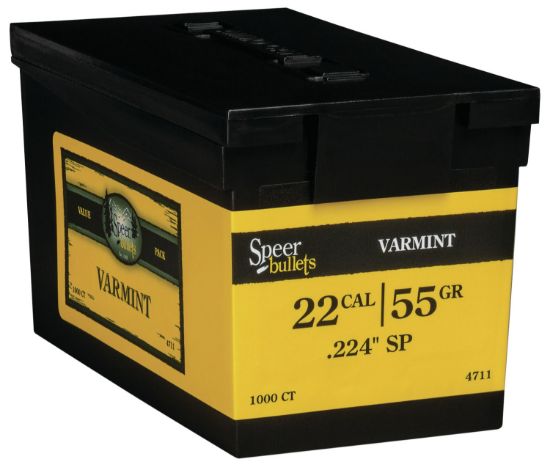 Picture of Speer Bullets 4711 Varmint Rifle 22 Caliber .224 55 Gr Soft Point Value Pack 1000 Box 