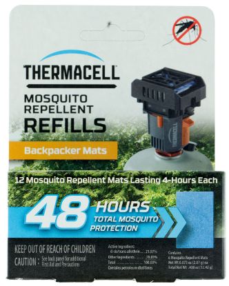 Picture of Thermacell M48 Backpacker Repellent Refills Effective 15 Ft Odorless Scent Repels Mosquito Effective Up To 48 Hrs 12 Mats 