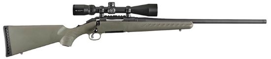 Picture of Ruger 16953 American Full Size 6.5 Creedmoor 4+1 22" Matte Black Steel Barrel, Matte Black Picatinny Rail Steel Receiver, Moss Green Fixed Synthetic Stock, Vortex Crossfire Ii 4-12X44mm 