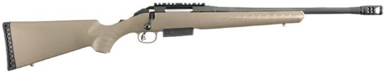 Picture of Ruger 16950 American Ranch Full Size 450 Bushmaster 3+1 16.12" Matte Black Threaded Barrel, Matte Black Picatinny Rail Steel Receiver, Flat Dark Earth Fixed Synthetic Stock, Right Hand 