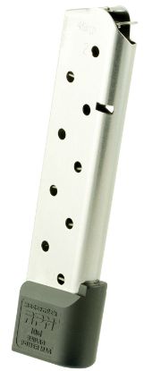 Picture of Cmc Products 17150 Power Mag Railed 10Rd 45 Acp Fits 1911 Government Stainless Steel W/ Black Base Pad 