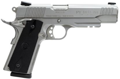 Picture of Taurus 1191109Ss1 1911 45 Acp 8+1 5" Barrel, Overall Matte Stainless Steel Finish, Picatinny Rail/Beavertail Frame, Serrated Slide & Checkered Polymer Grip Includes 2 Mags 