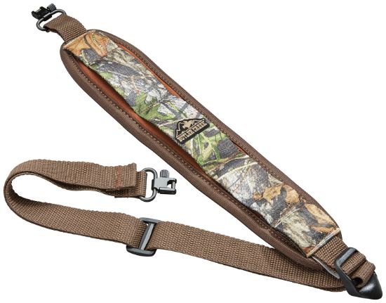 Picture of Butler Creek 181018 Comfort Stretch Rifle Sling Mossy Oak Obsession Neoprene W/Non-Slip Grippers Adjustable Design & Qd Swivels 