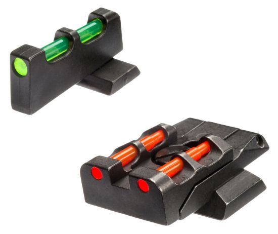 Picture of Hiviz Swmpe21 S&W M&P Adjustable Sight Set Black | Green Interchangeable Fiber Optic Front Sight Red Interchangeable Fiber Optic Rear Sight 