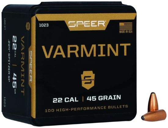 Picture of Speer 1023 Varmint 22 Cal .224 45 Gr Jacketed Soft Point 100 Per Box/ 5 Case 