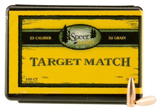 Picture of Speer Bullets 1036 Rifle Plinking Target Match .224 52 Gr Hollow Point Boat Tail 